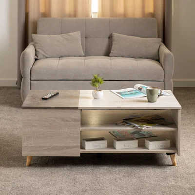 The Range Aspen Coffee Table - White Oak/ Stone Effect