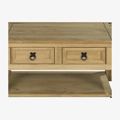 The Range Corona Coffee Table 2 Drawer Mexican Solid Pine Wood Occasional - Waxed Pine