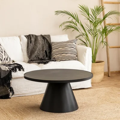 The Range Hamburg Round Ceramic Coffee Table - Black