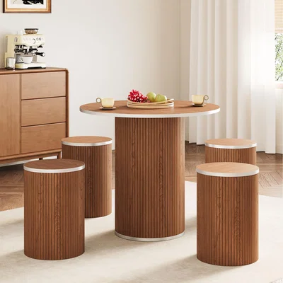 The Range Rustic Style Coffee Table and Chairs Combo - Walnut