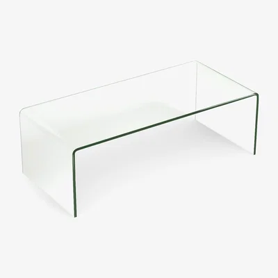 The Range Costway U-shape Glass Coffee Table-Transparent - Transparent