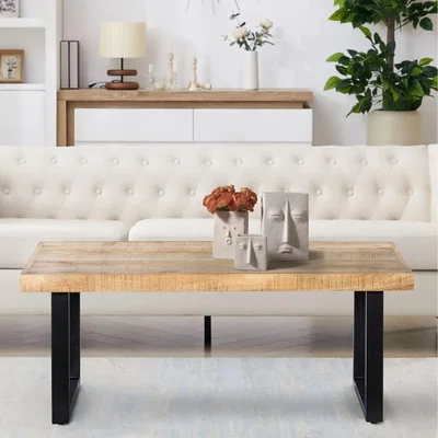 The Range Cortez Mango Wood Rectangular Coffee Table - Natural / 112cm