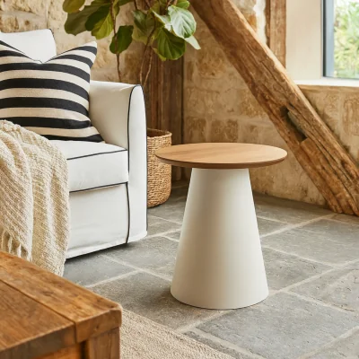The Range Hamburg Round Veneer Coffee Table Top High - Natural