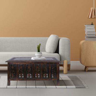 The Range Carved Rectangle Coffee Table - Dark Brown