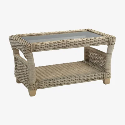 The Range Arlington Cane Coffee Table Natural Wash - Ivory