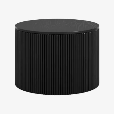 The Range Treecool Reeded Round Coffee Table Matt Veneer - Black