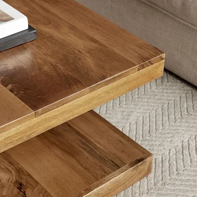 The Range Sutton Solid Mango Wood Honey Shade Side  Coffee Table Set - Honey