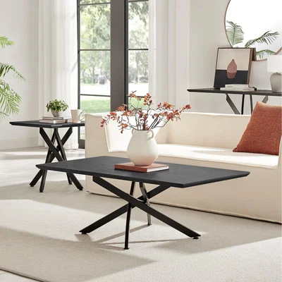 The Range Leonardo Coffee Table With Black Legs - Black