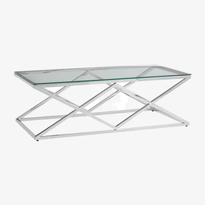 The Range Allure Inverted Prism Base Coffee Table - Silver