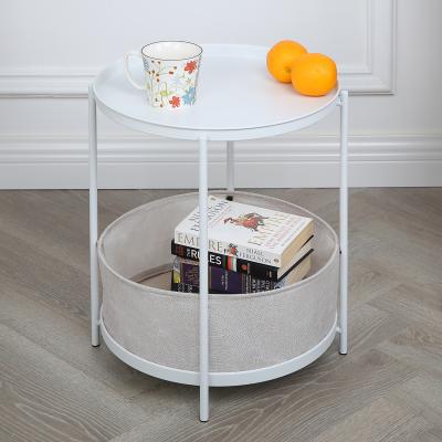 The Range 2-in 1 Bakewell - Side Coffee Table with Fabric Basket - White
