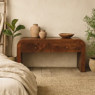 The Range Kahuku Chestnut Mango Wood Coffee Table 4 Drawers Chestnut Gloss - Brown