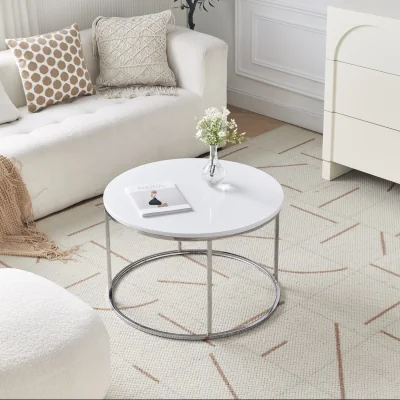 The Range Round Coffee Table High Gloss Finish - White