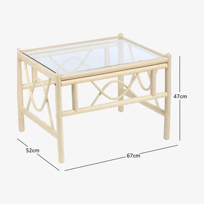 The Range Bali Cane Coffee Table Natural Wash - Ivory