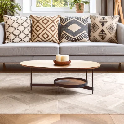 The Range Doha Coffee Table With Oblong Top - Black
