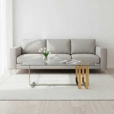The Range Alvea Silver and Gold Coffee Table - Gold