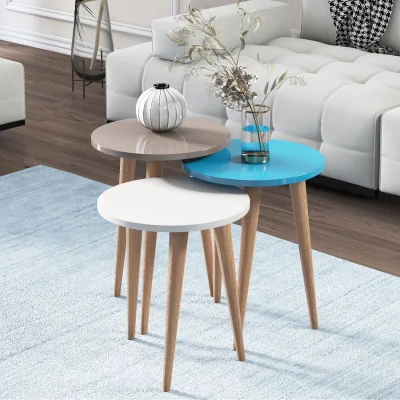 The Range Torino 3-Piece Glossy Modern Coffee Table Set - 3 colours