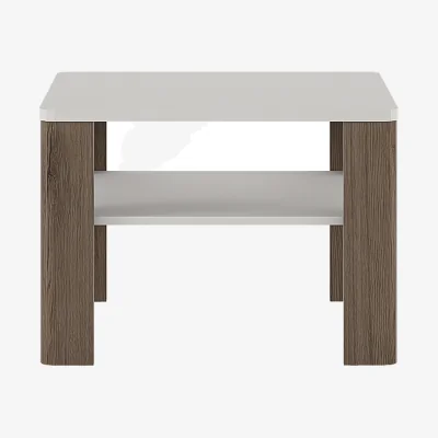 The Range Toronto Coffee Table with shelf - White & Oak