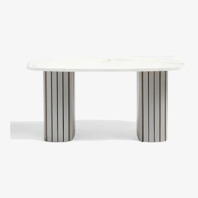 The Range Madison Ribbed Coffee Table - Grey/White