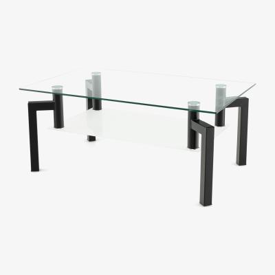 The Range Costway Rectangle Glass Coffee Table-Black - Black