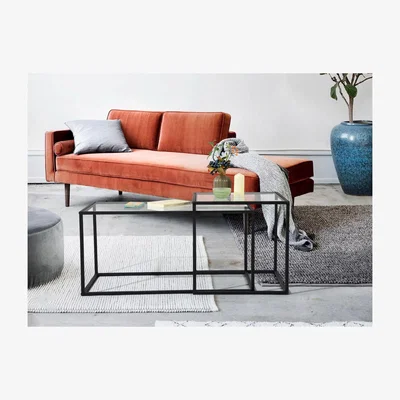The Range Adomo Set of 2 Nesting Coffee Tables  - GLASS / Glass Metal