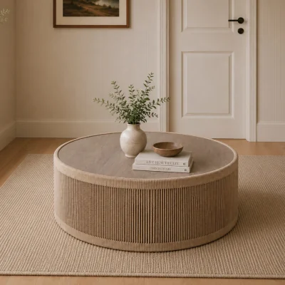 The Range Large Round Rope Design Coffee Table - Natural