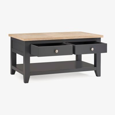 The Range Bordeaux Coffee Table - Dark Grey and Oak
