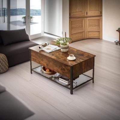 The Range Industrial Coffee Table with Storage Compartment  - Brown