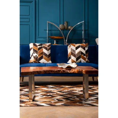 The Range Surak Longan Wood Live Edge Coffee Table - Silver