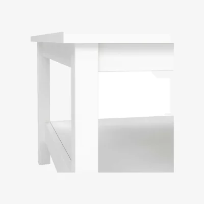 The Range Gossmere Square Coffee Table Matt Wooden Top Bottom Shelf - White