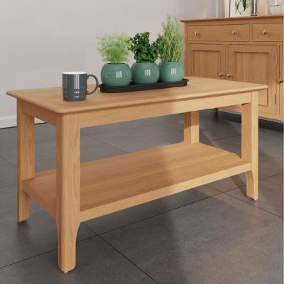 The Range Home Source Natland Oak Coffee Table with Shelf  - Light Oak