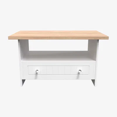 The Range Vienna Bottom Drawer Coffee Table - Porcelain Ash & Bardolino Oak
