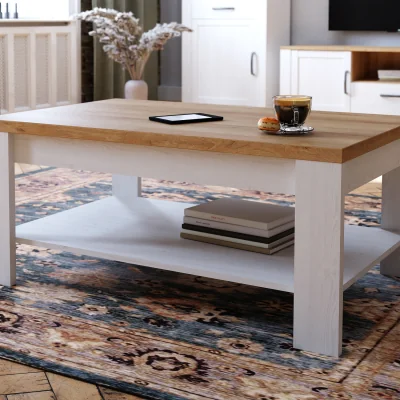 The Range Bohol Coffee Table in Riviera Oak/White - Riviera Oak & White