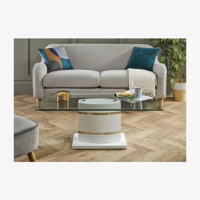 The Range Portland White High Gloss And Chrome Glass Modern Coffee Table - White