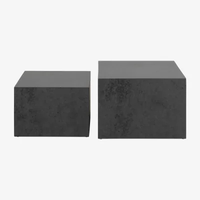 The Range Munkebo Black Square Nesting Coffee Table Set 2-Piece - Black