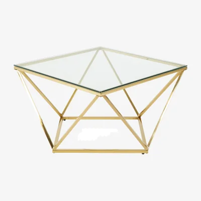 The Range Allure Gold Finish Twist Coffee Table. - Gold