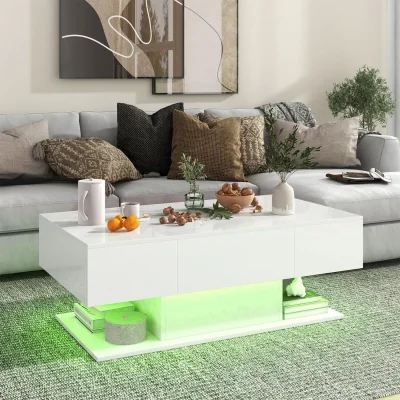 The Range 2-Tier Modern Center Table Coffee Table - White