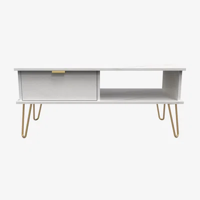 The Range Hong Kong 1 Drawer Coffee Table - Marble / 45.5cm / Stone Effect