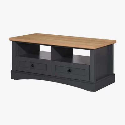 The Range Carden Coffee Table With Two Drawers - Dark Grey