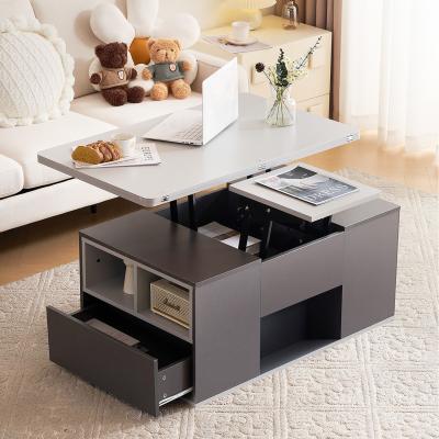 The Range Lift Up Coffee Table with 2 Storage Drawers - Grey