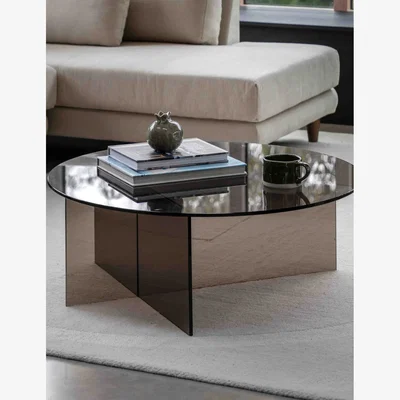 Rose & Grey Tinto Glass Charcoal Coffee Table