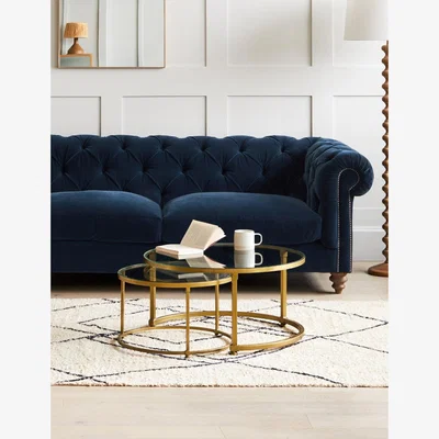 Rose & Grey Coco Nesting Round Glass Coffee Tables