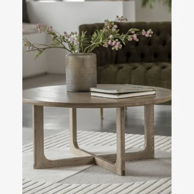 Rose & Grey Albie Minimalist Round Coffee Table - Smoked