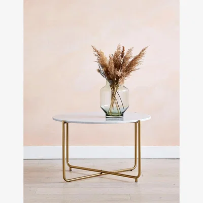 Rose & Grey Gloria White Marble Coffee Table