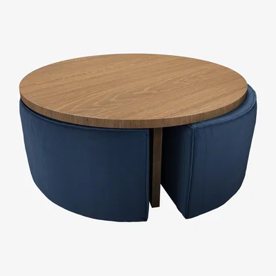 Sofa.com Woody Coffee Table and Nesting Stool Set in Galaxy Organic Smart Cotton