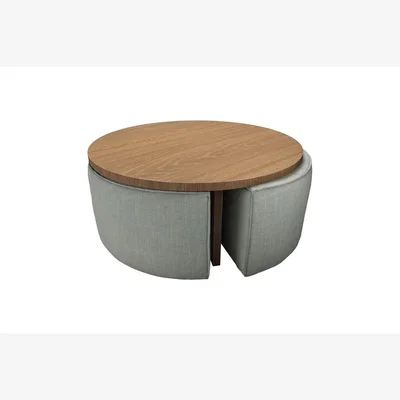 Sofa.com Woody Coffee Table and Nesting Stool Set in Sea Glass - sofa.com