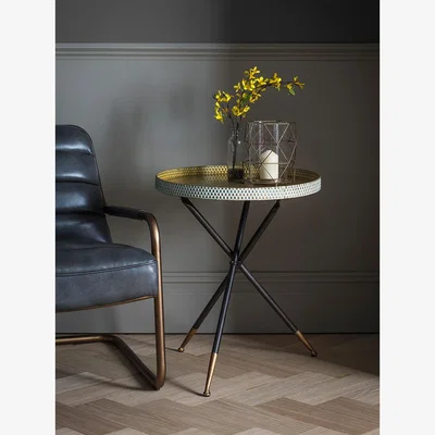 Sofa.com Perfectly Pristine Granger Side Table with Duck Egg and Gold Top - sofa.com