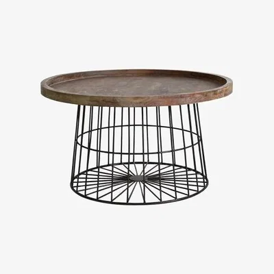 Sofa.com Heston Coffee Table with Wooden Top and Metal Base