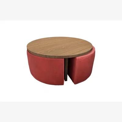 Sofa.com Woody Coffee Table and Nesting Stool Set in Wild Raspberry - sofa.com