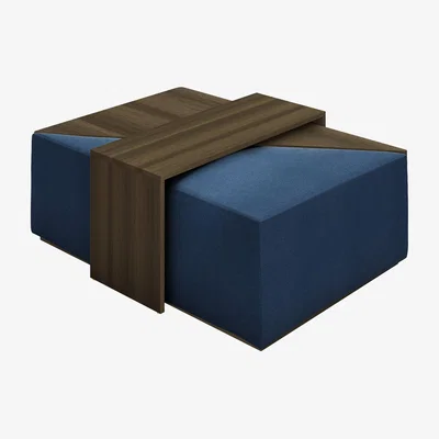 Sofa.com Astaire Modular Coffee Table Set Footstoolin Washed Indigo Easy Cotton