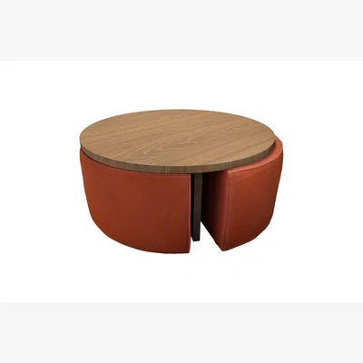 Sofa.com Woody Coffee Table and Nesting Stool Set in Moroccan Spice - sofa.com